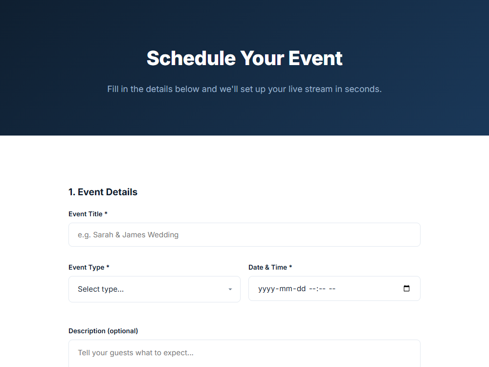Create your event